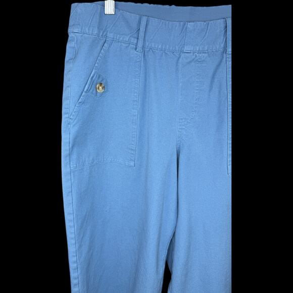 Anybody All-Streth Twill Wide Leg Cropped Pants Dusk Blue Medium Pockets Casual - Picture 5 of 14